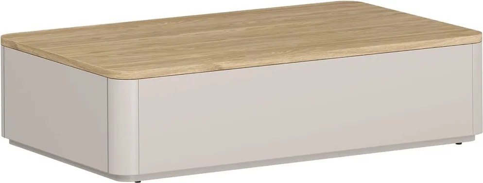 Stolik kawowy Elivo 100 cm z szufladami - kaszmir / dąb olejowany