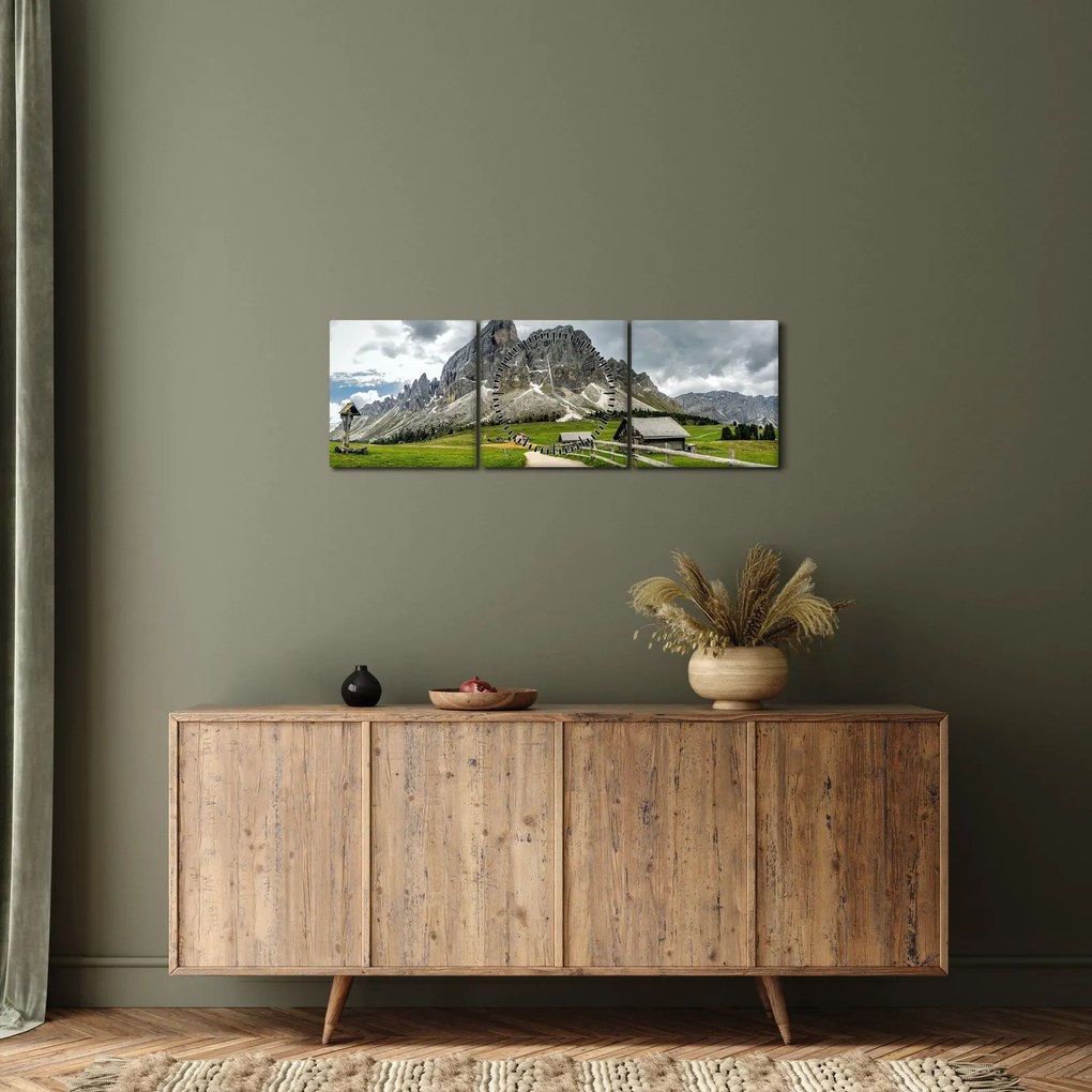 Obraz - W austriackich górach (z zegarem) (90x30 cm)