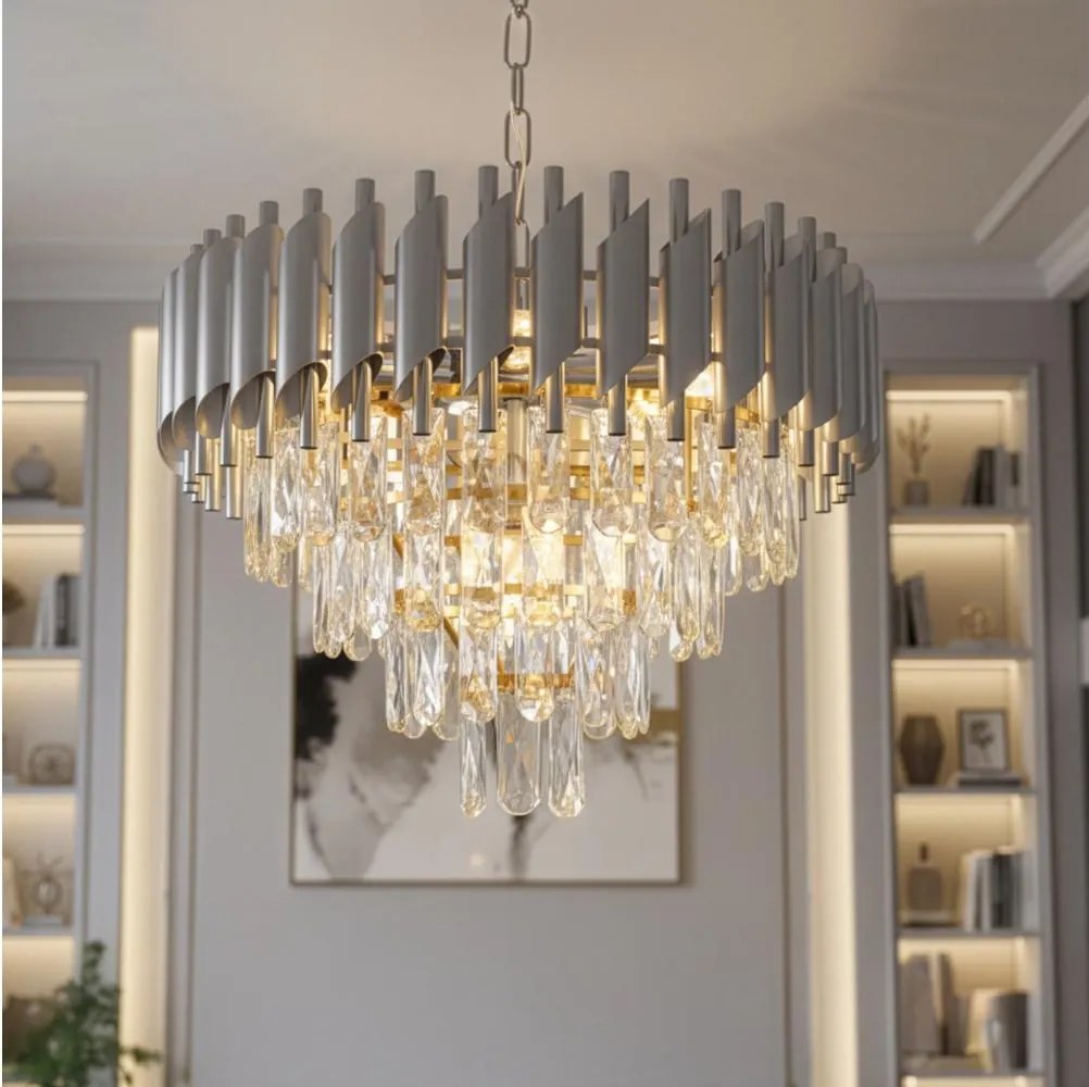 Brilagi - Żyrandol na łańcuchu ECLIPSE 7xE14/10W/230V śr. 48 cm srebrny