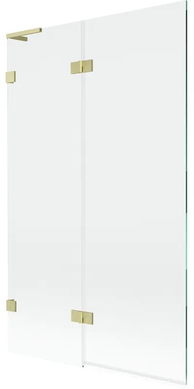 Mexen Lunar L parawan nawannowy 2-skrzydłowy lewy 110 x 150 cm, transparent, złoty szczotkowany - 897L-110-100-55-00-L