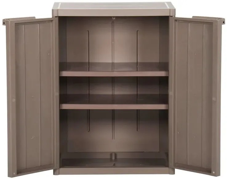 Brązowa szafka z 2 półkami na balkon i do garażu M6-G39