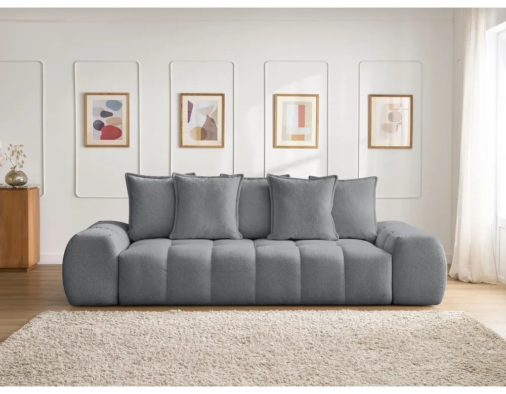 Ciemnoszara sofa z tkaniny szenilowej 278 cm Everest – Bobochic Paris