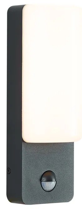 Zewnętrzna lampa ścienna czarna z czujnikiem ruchu, w zestawie LED - Shift