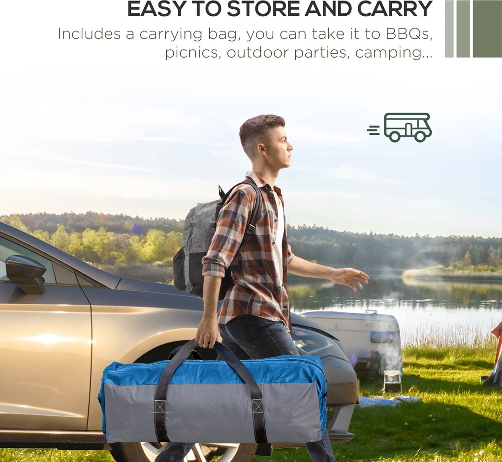 Outsunny Pawilon Imprezowy 3,5 x 3,5m z Hakiem, Odporny na Wodę i Warunki Zimowe, Zielony