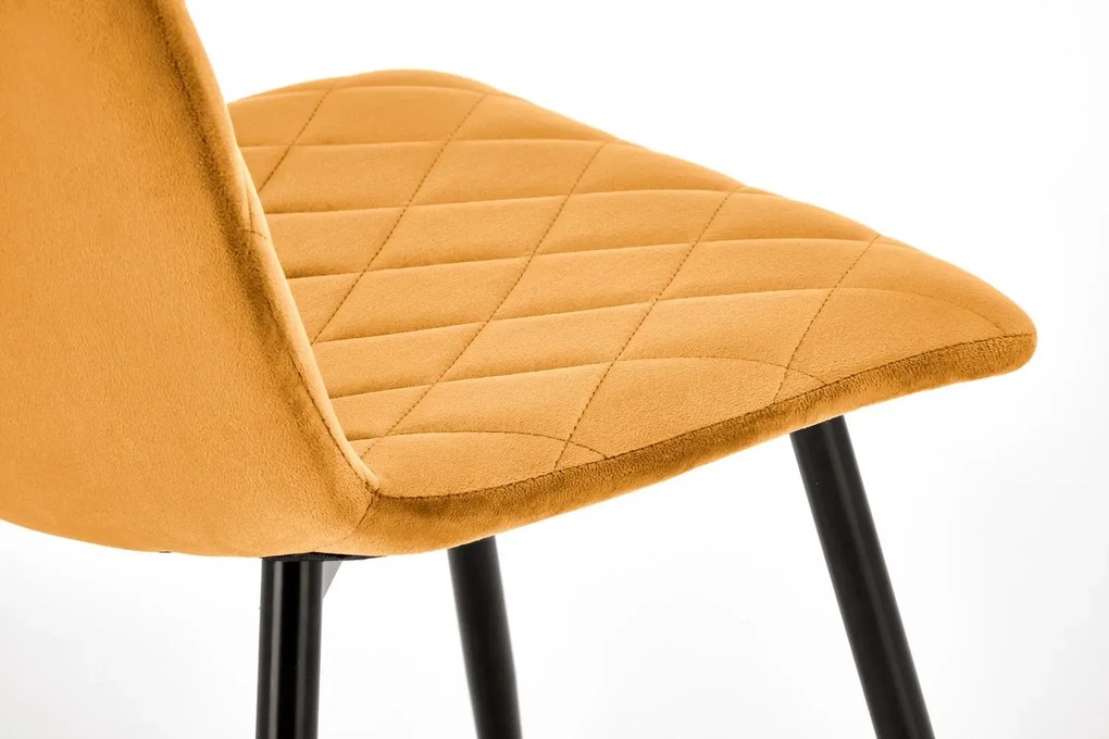 Krzesło tapicerowane K525 VELVET musztardowe HALMAR