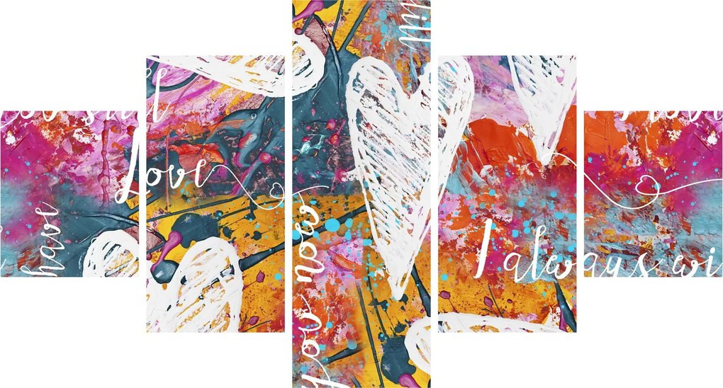 Obraz - Serce na abstrakcyjnym tle (125x70 cm)