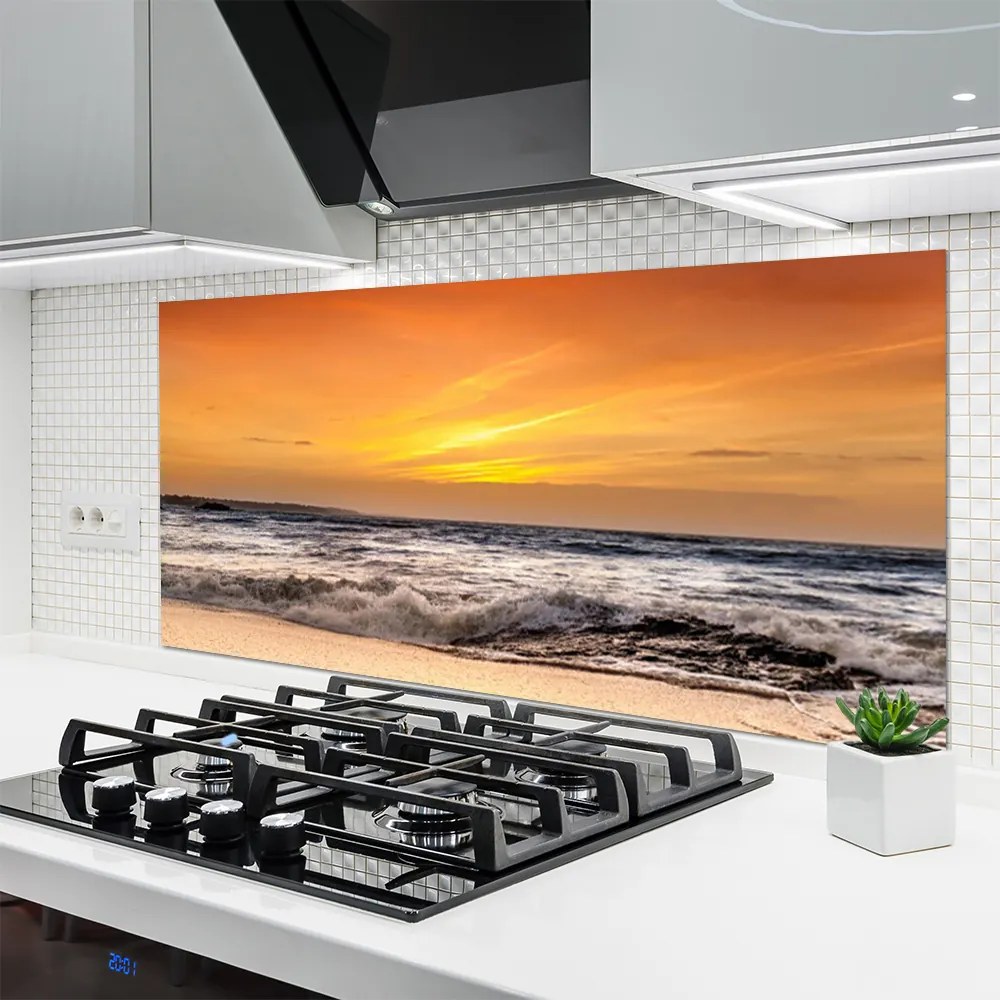 Panel Szklany Słoneczne Refleksy na Falach