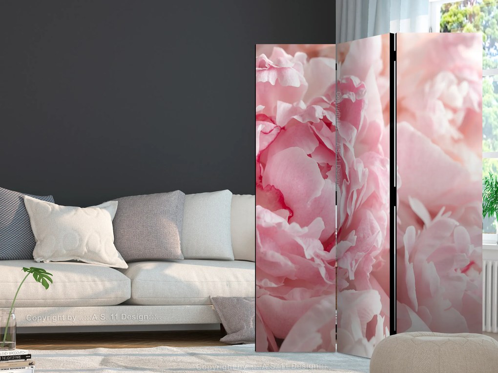 Parawan akustyczny Kwiaty 135x172 cm 3-częściowy szary ARTGEIST B