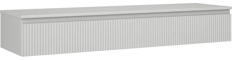 Mexen Rivel szafka łazienkowa podumywalkowa 160 cm z blatem, 1 szuflada, ryflowana , szara mat - 91A20-16023-1-BFC62