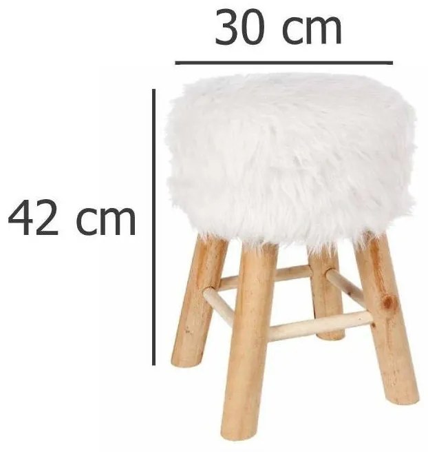 Taboret do siedzenia z obiciem a la futro