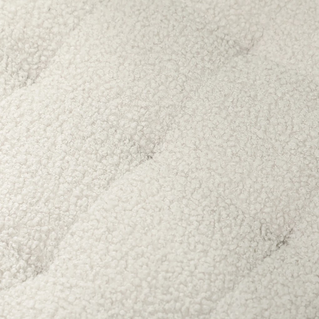 HOMCOM Pufa z pojemnikiem, pufa z pokrywą, okrągła pufa, skrzynia do przechowywania, z nogami drewnianymi, Biały