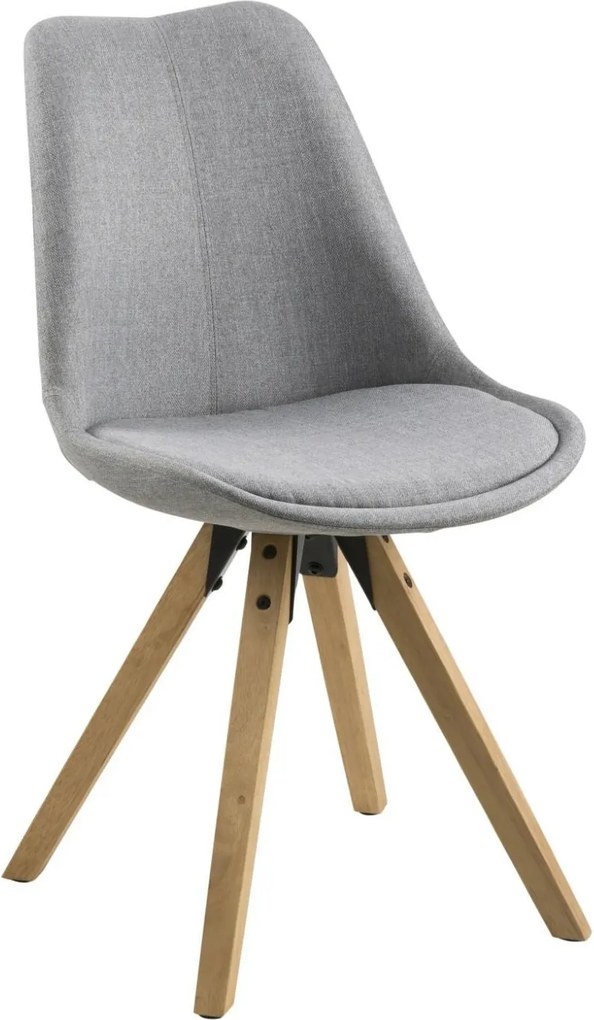 Tapicerowane krzesło do jadalni na drewnianych nogach Dima light grey