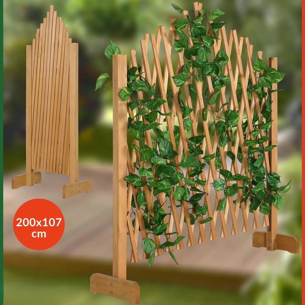 Gardebruk Kratka drewniana ROSEMARY na kwiaty, 200x107cm, naturalny brąz
