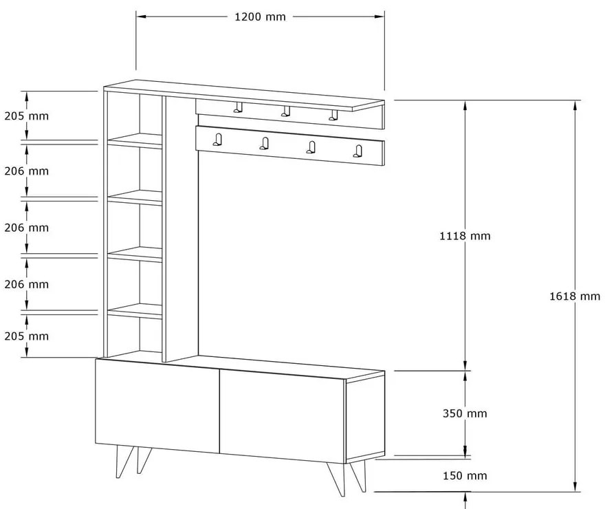 Biały zestaw do przedpokoju Bahar – Kalune Design