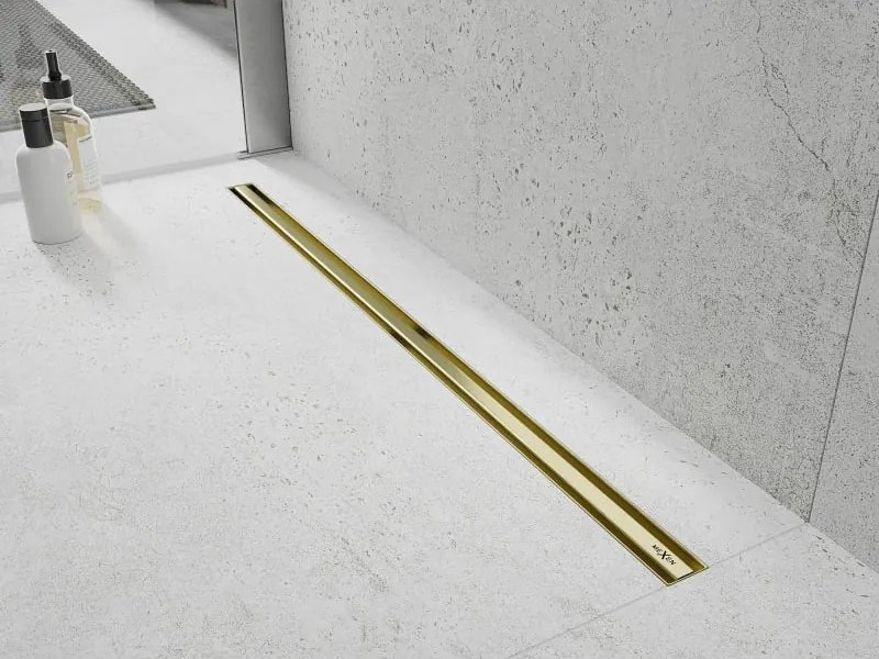 Mexen Flat 360° Slim odpływ liniowy obrotowy 70 cm, złoty szczotkowany - 1A41070