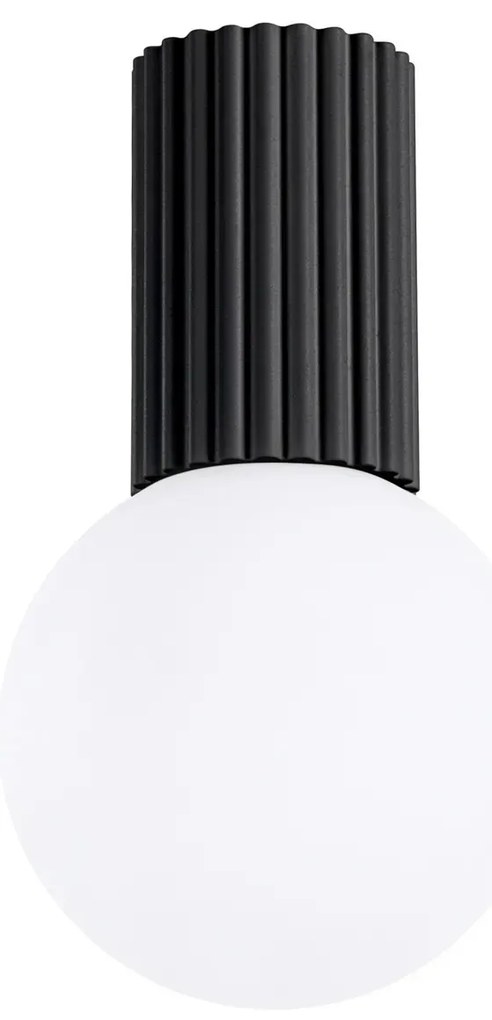 Plafon HALO czarny IP44 ryflowany SOLLUX  LIGHTING