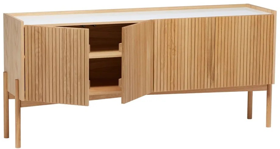 Niska komoda w dekorze dębu w naturalnym kolorze 177x42 cm Bottrup – Woodman