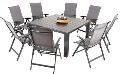 PRATO YELMO ALU - zestaw ogrodowy aluminiowy 8+1