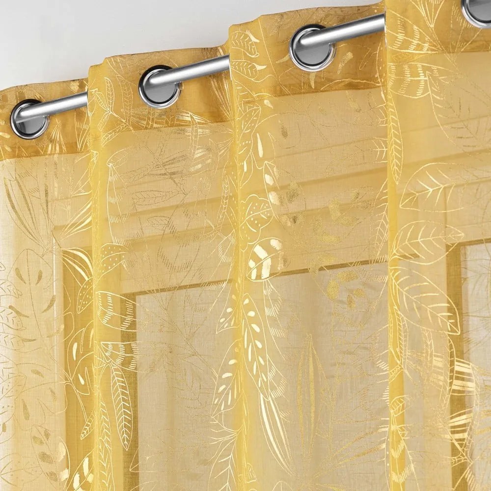 Żółta firanka z woalu 140x280 cm Belflor – douceur d'intérieur