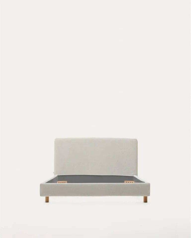 Szare tapicerowane łóżko jednoosobowe bez stelaża 90x200 cm Valma – Kave Home