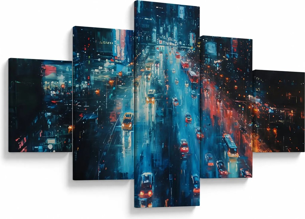Obraz - Duże miasto, obraz olejny (125x70 cm)