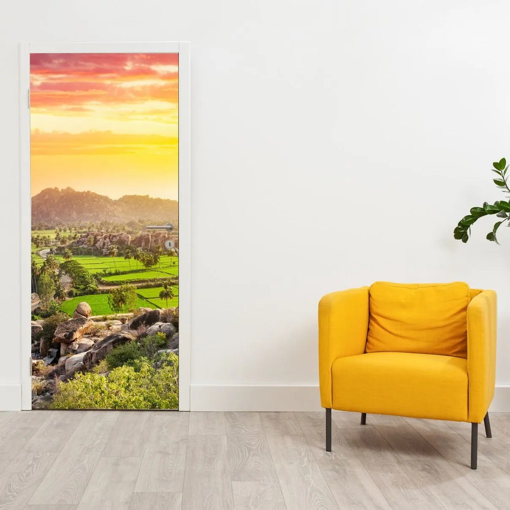 Fototapeta na drzwi - Hampi, dolina w Indiach (95x205cm)