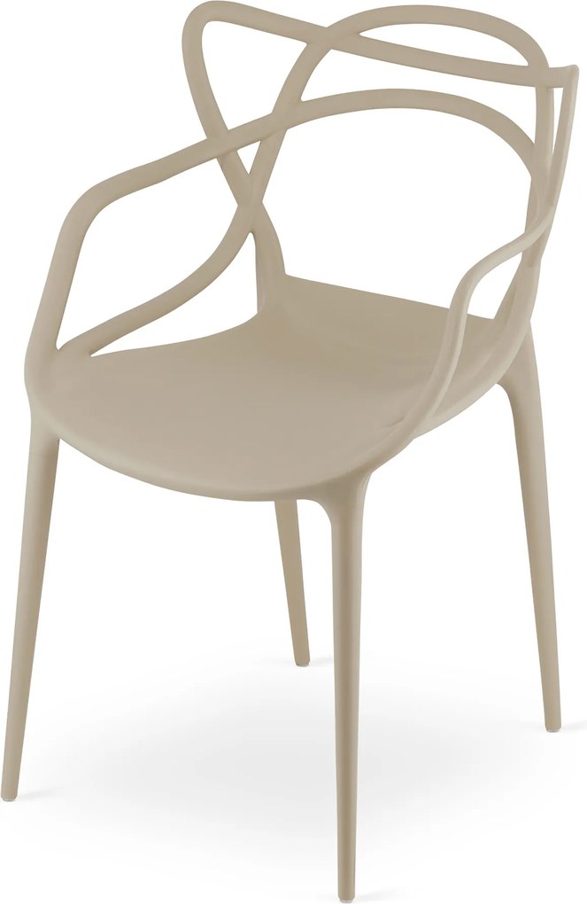 Krzesło beżowe, plastikowe KATO