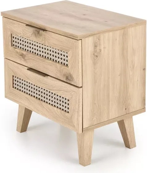Nowoczesna szafka nocna CALVIRO SN-1 w dekorze dąb artisan – elegancki i funkcjonalny mebel do sypialni w naturalnym stylu