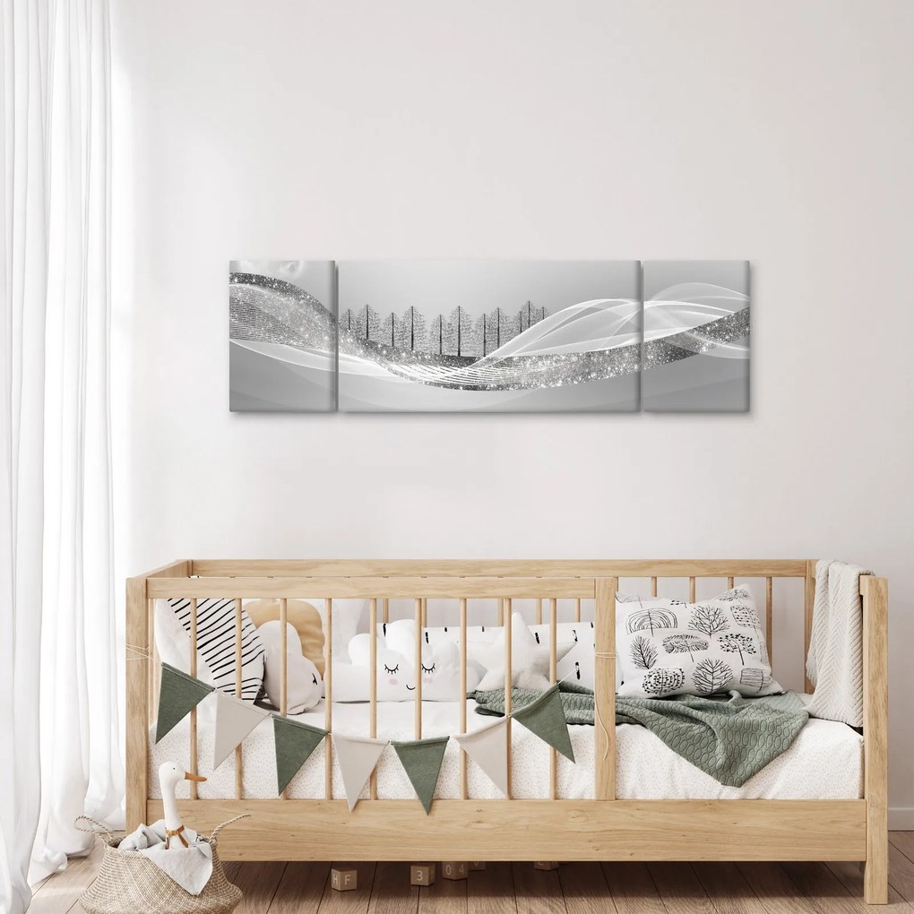 Obraz - Srebrny krajobraz (170x50 cm)