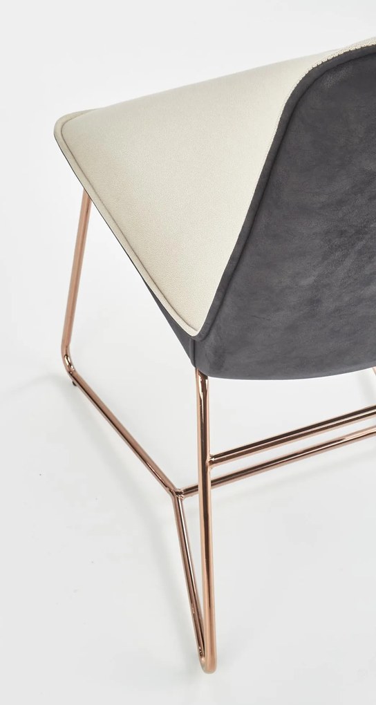 Krzesło z podstawą w kolorze różowego złota K390