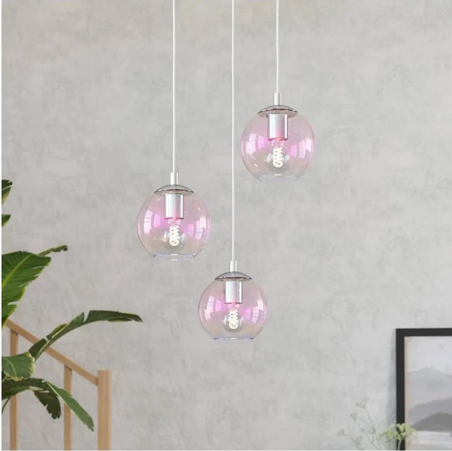 Eglo 901921 - Lampa wisząca ARISCANI na przewodzie, 3xE27/60W/230V, chrom błyszczący