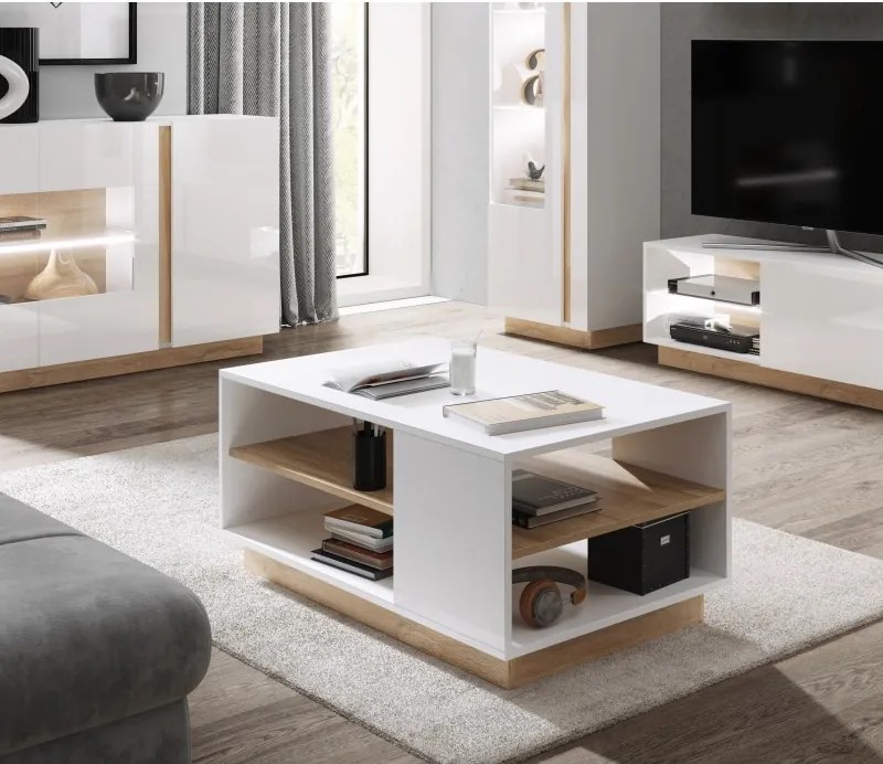 RACO Stolik Kawowy Biały – Nowoczesny Stół do Salonu