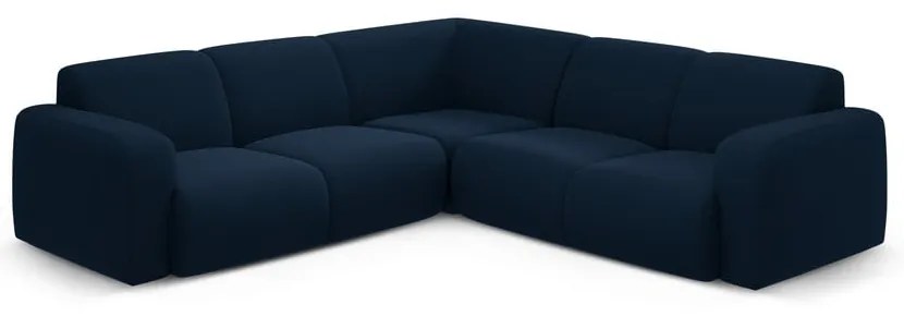 Ciemnoniebieski narożnik z materiału bouclé (strona zmienna/w kształcie litery L) Molino – Micadoni Home
