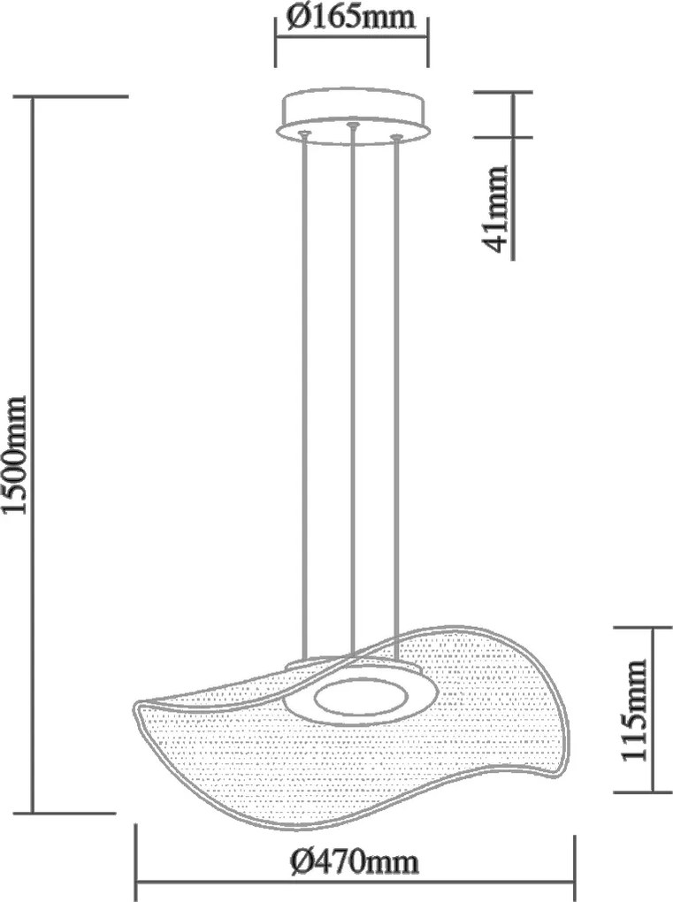 Akrylowa lampa wisząca z transparentnym kloszem Velo No.1
