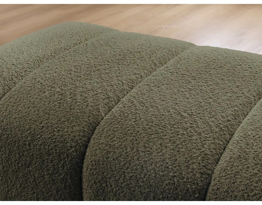 Zielony podnóżek z materiału bouclé Annecy – Bobochic Paris