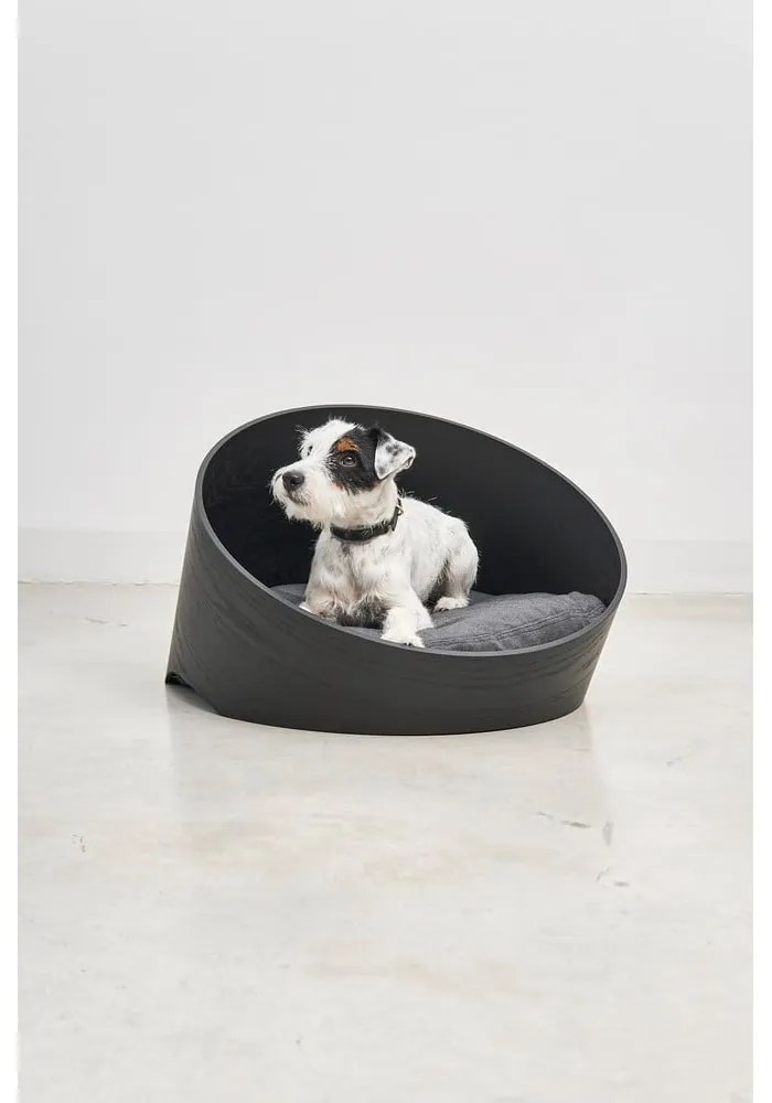 Czarne legowisko dla czworonoga 75x60 cm Covo Ash Black/Anthracite S – MiaCara