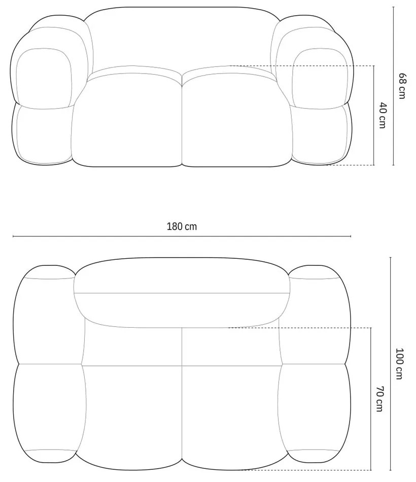 Szara sofa 180 cm Loretto – Cosmopolitan Design
