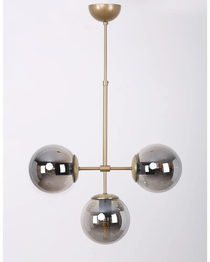 Lampa sufitowa w szaro-złotym kolorze ze szklanym kloszem ø 15 cm Seagull – Squid Lighting