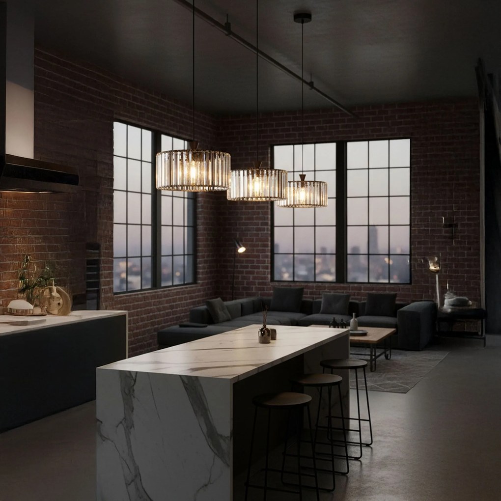 Lampa wisząca EBT027-1CP Czarna