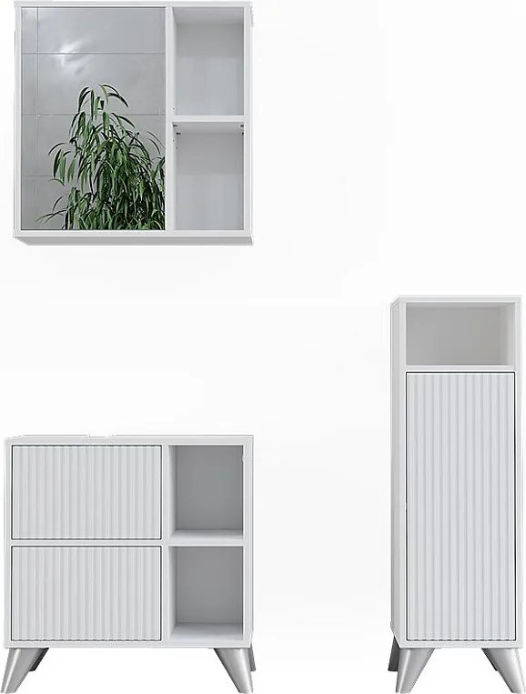 Zestaw mebli łazienkowych biały 60x30x62 leano