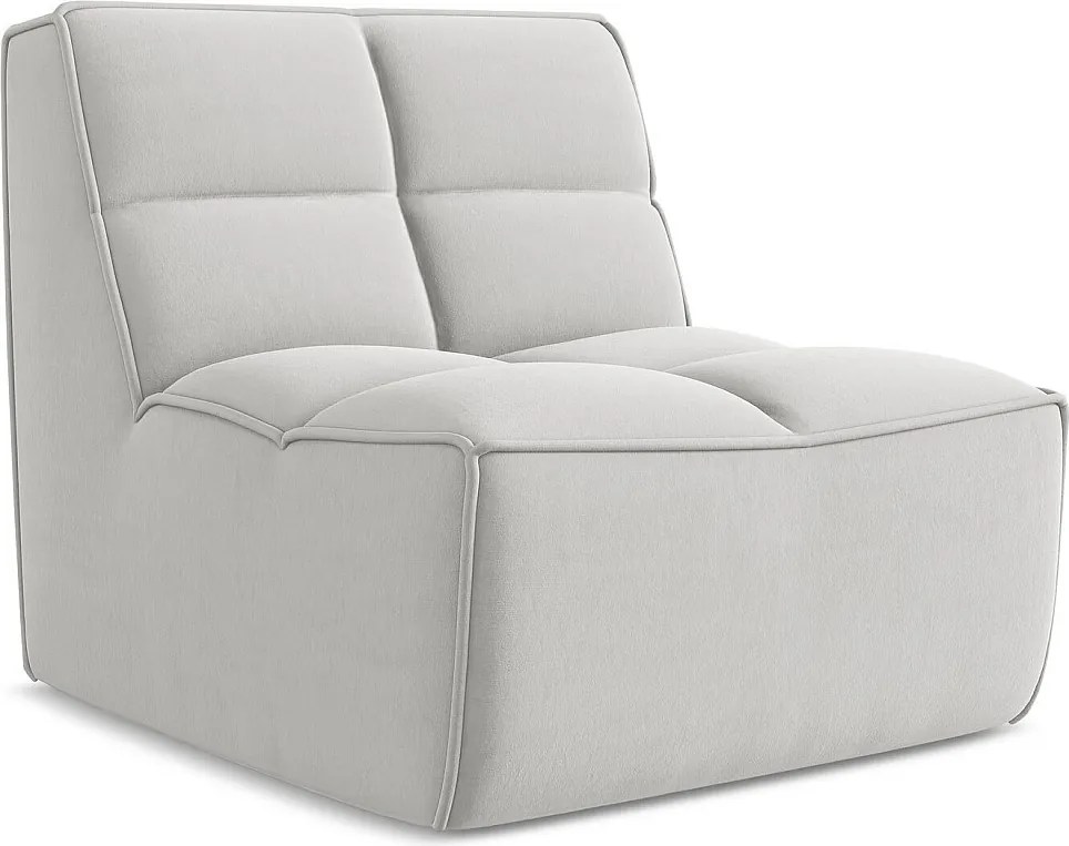 Moduł - z tkaniny welwetowej - srebrny - KALAI