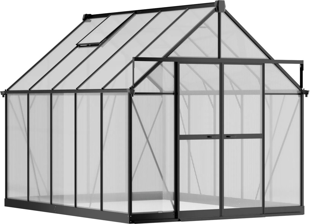 Szklarnia 234 x 244 x 312 cm, wzmocniona konstrukcja, poliwęglan 6 mm