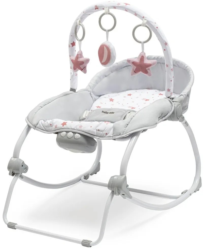 Baby Mix Wielofunkcyjny fotel bujany dla dzieckaStars różowy, 80 x 40 x 70 cm