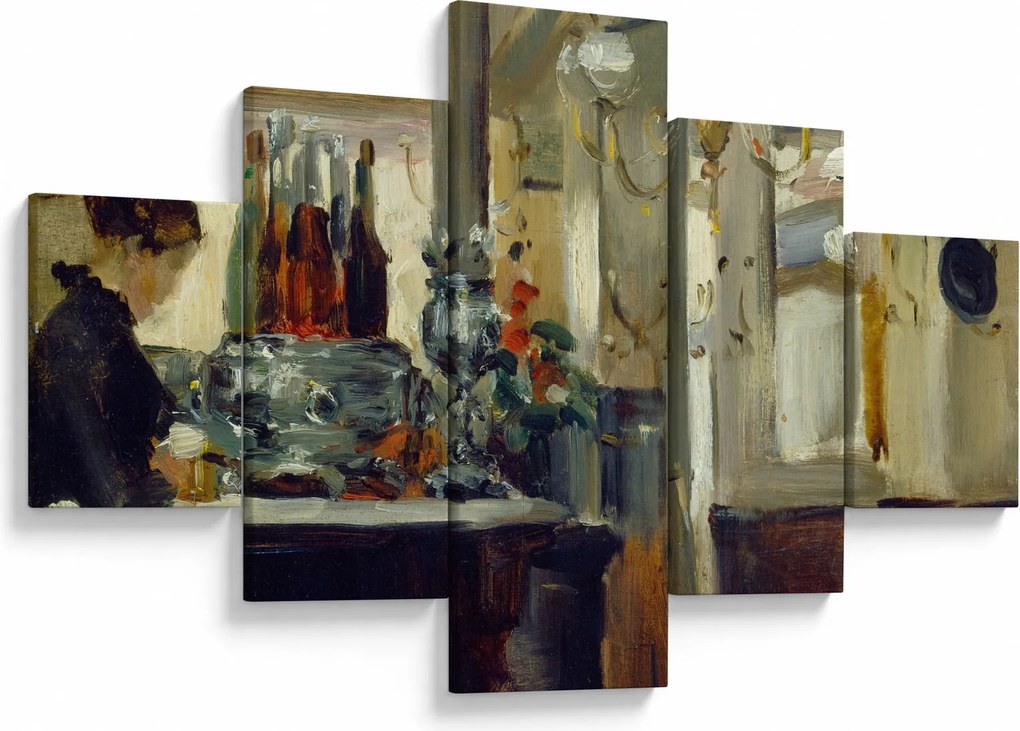 Obraz - Style of Edouard Manet, Bon Bock Cafe, reprodukcje (125x70 cm)