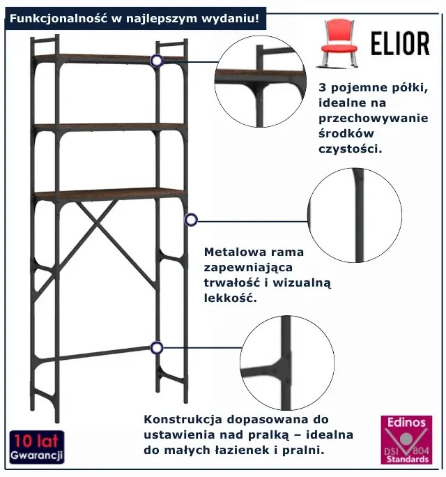 Szafka na pralkę brązowy dąb G7-C24
