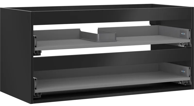 Mexen Box-A korpus szafki podumywalkowej 100 cm, 2 szuflady, czarny mat - 91AX0-1000-470-2-71