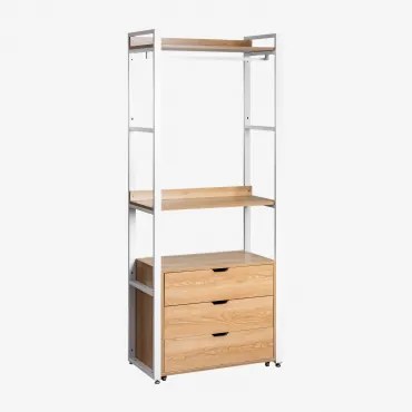 Otwarta Szafa Z Szufladami Ze Stali I Mdf Ariaster Miel - Sklum