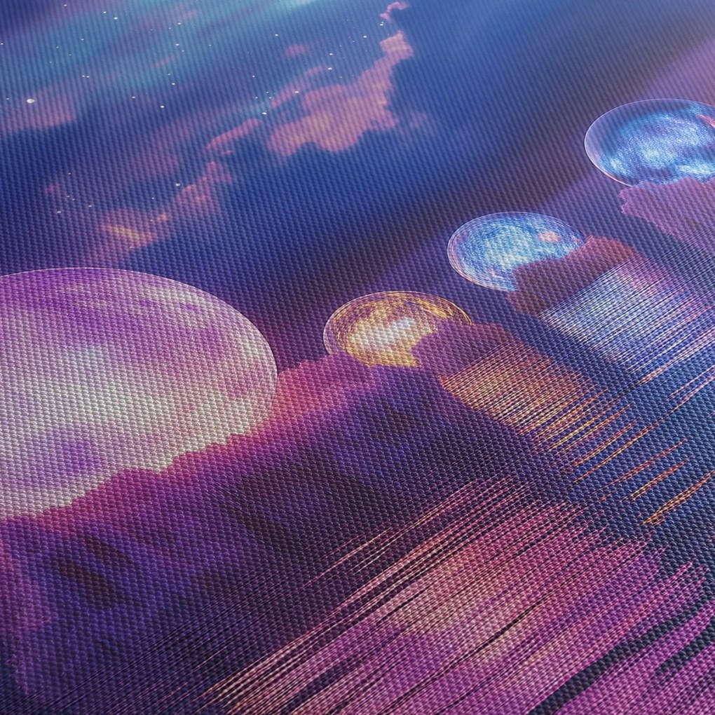 Obraz - Planety na wodzie (125x70 cm)