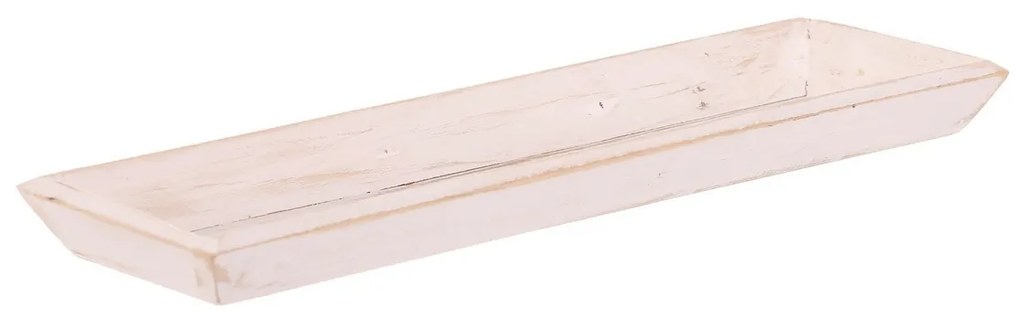 Drewniana taca Riaza biała, 35 x 12 x 3 cm