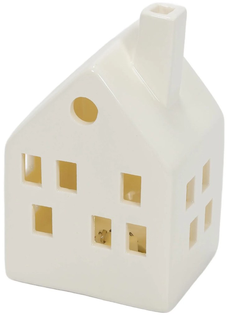 Ceramiczne domki LED SCANDI, 3 ozdoby świetlne